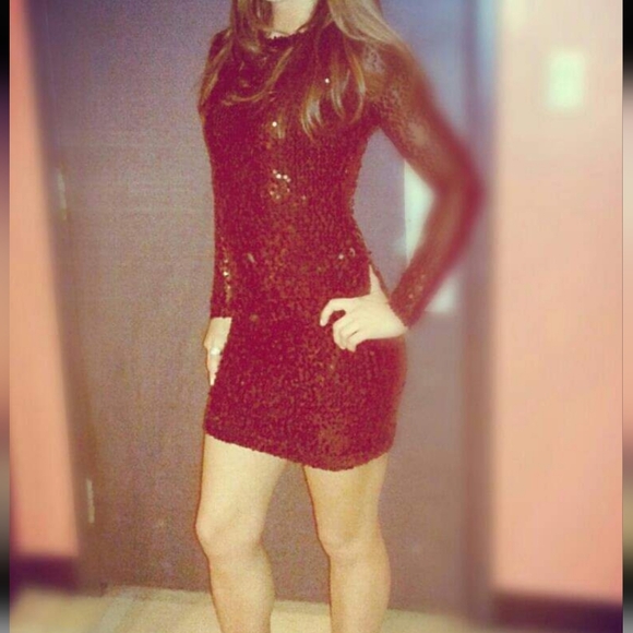 French Connection mini dress, Size 2, black sequins - Picture 4 of 6